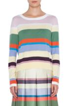Women's Akris Punto Memphis Glass Stripe Wool Sweater - White