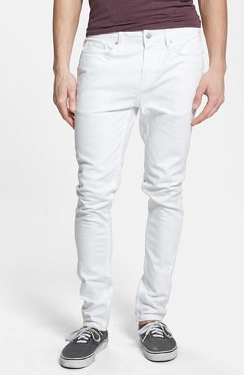 Topman Stretch Skinny Fit Jeans (white)