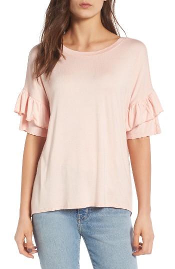 Women's Chelsea28 Ruffle Sleeve Tee, Size - Pink