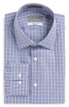 Men's John W. Nordstrom Trim Fit Plaid Dress Shirt 32/33 - Blue