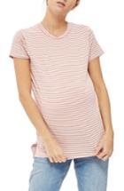 Women's Topshop Stripe Maternity Tee Us (fits Like 0-2) - Pink