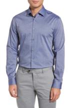 Men's John Varvatos Star Usa Slim Fit Stretch Microprint Dress Shirt R - Blue