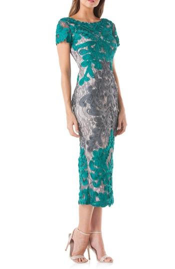 Women's Js Collections Soutache Lace Midi Dress - Grey