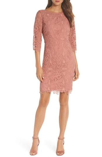 Women's Eliza J Lace Sheath Dress - Coral
