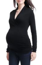 Women's Kimi And Kai Olivia V-neck Maternity Sweater - Black