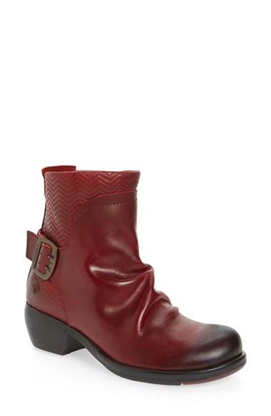 Women's Fly London 'melb' Slouchy Buckle Strap Bootie Us / 35eu - Red
