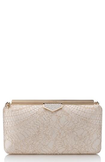 Jimmy Choo Ellipse Metallic Lace Clutch -