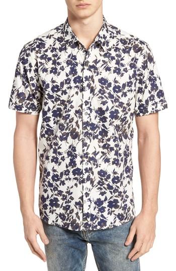 Men's 7 Diamonds Magnificent Floral Print Sport Shirt, Size - Ivory