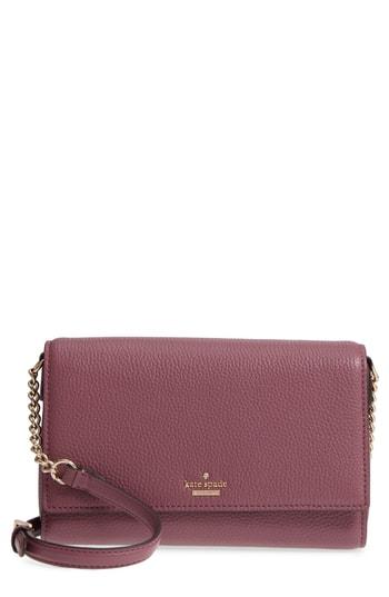 Kate Spade New York Oakwood Street Pebbled Leather Crossbody Bag - Purple