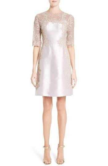 Women's Marchesa Embellished Tulle & Wool Dress