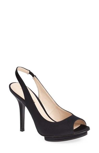 Women's Pelle Moda 'rivka' Open Toe Platform Slingback Sandal .5 M - Black