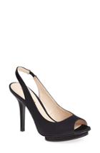 Women's Pelle Moda 'rivka' Open Toe Platform Slingback Sandal .5 M - Black