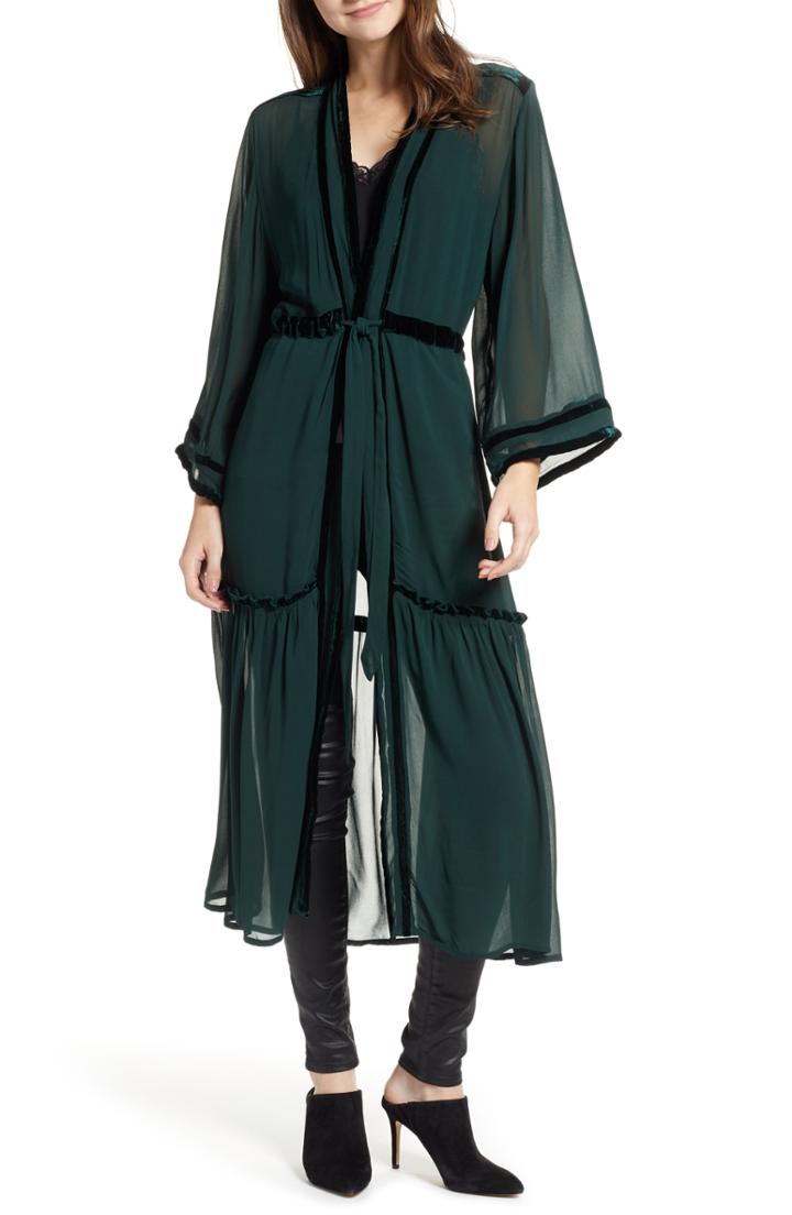 Women's New Friends Colony Black Widow Kimono /small - Green