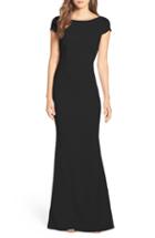 Women's Katie May Intrigue Plunge Knot Back Gown - Black