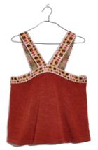Women's Madewell Embroidered Swing Sweater Tank, Size - Red