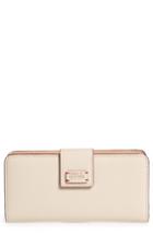Women's Frances Valentine Slim Jefferson Calfskin Leather Wallet - White