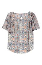 Women's Lucky Brand Mosaic Print Top - Blue