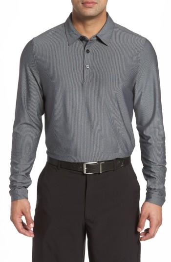 Men's Cutter & Buck Cunningham Stripe Jersey Polo, Size - Black