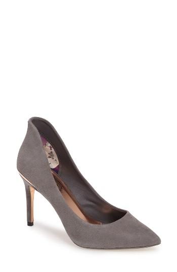 Women's Ted Baker London 'saviy' Leather Pump M - Grey