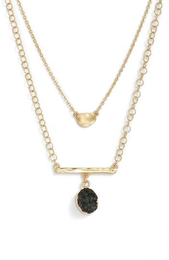 Women's Treasure & Bond Double Drusy Bar Pendant Necklace
