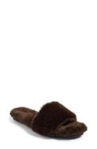 Women's Joshua Sanders Faux Fur Slide Sandal .5us / 37eu - Brown