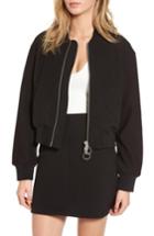 Women's Kendall + Kylie Ribbed Track Jacket - Black