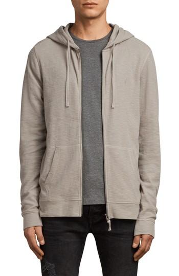 Men's Allsaints Clash Cotton Zip Hoodie - Grey