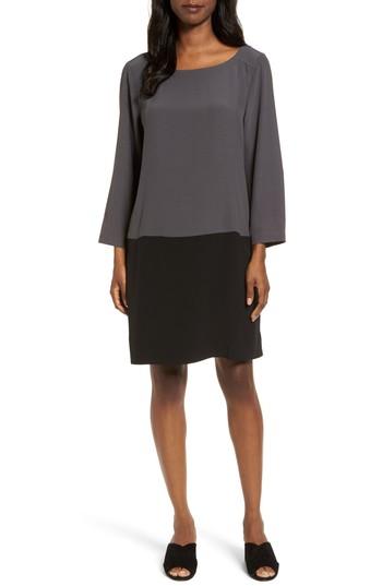 Women's Eileen Fisher Colorblock Tencel Blend Shift Dress