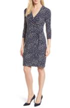 Women's Anne Klein New York Ceylon Wrap Front Print Dress - Blue