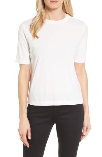 Women's Eileen Fisher Crewneck Silk Top, Size - White