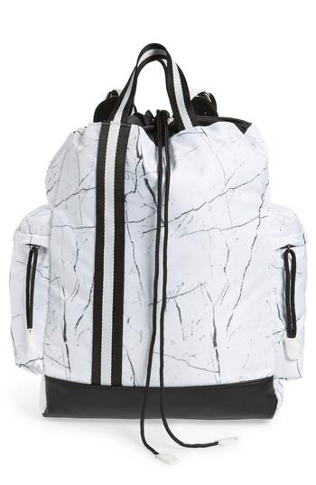 Like Dreams Theo Marble Print Backpack - White