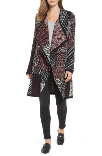 Women's Caslon Jacquard Cardigan - Black
