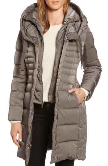 Women's Tahari Mia Down & Feather Fill Coat - Brown