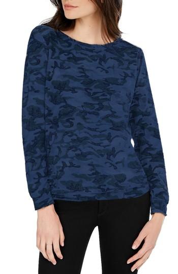 Women's Michael Stars Camo Print Sweatshirt, Size - Blue