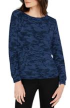 Women's Michael Stars Camo Print Sweatshirt, Size - Blue