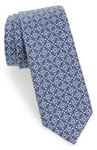 Men's 1901 Fischer Geometric Skinny Silk Tie, Size - Blue