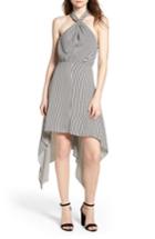 Women's Bishop + Young Ana Stripe Shark Bite Hem Halter Dress - Black