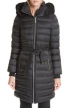 Women's Burberry Limefield Genuine Shearling Hood Puffer Coat - Black