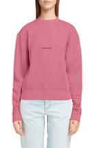Women's Saint Laurent Logo Reverse Weave Sweatshirt - Pink
