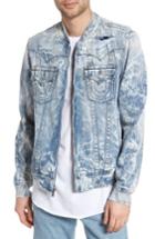 Men's True Religion Brand Jeans Jimmy Bleached Denim Bomber Jacket