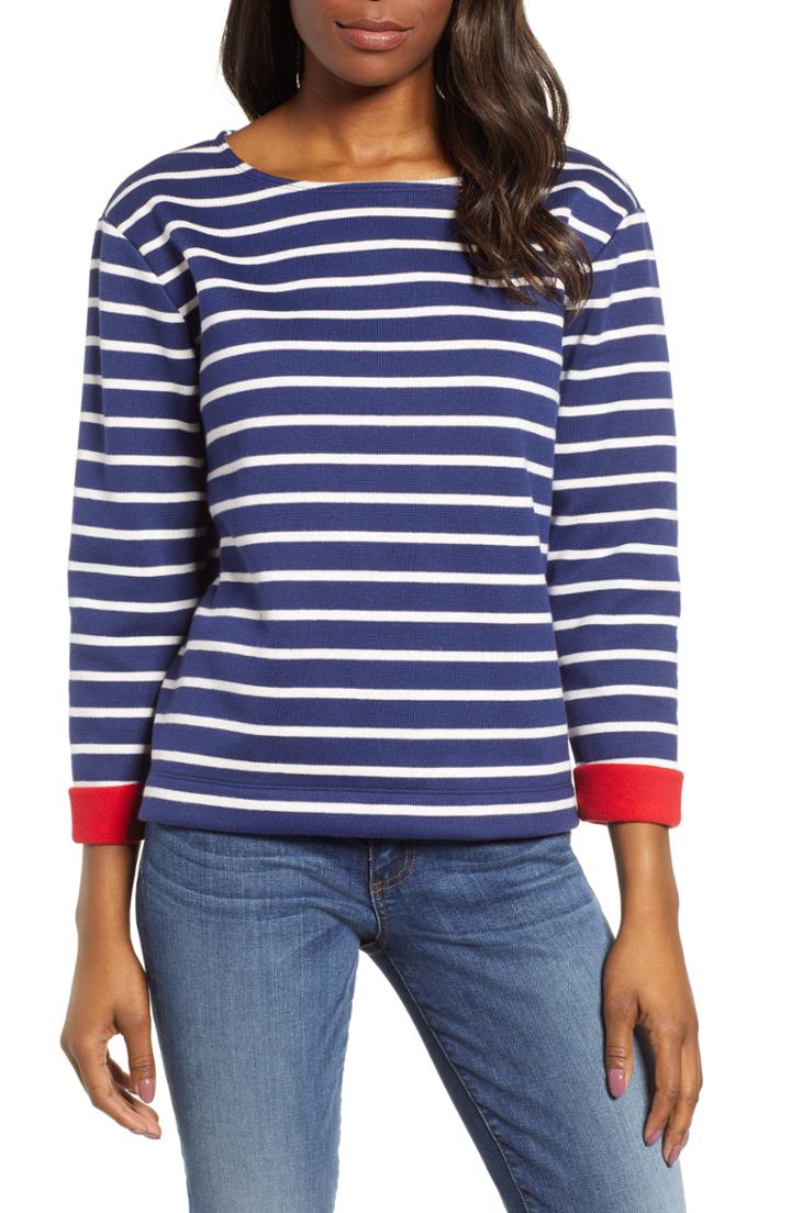 Women's Vineyard Vines Stripe Double Face Sweater - Blue