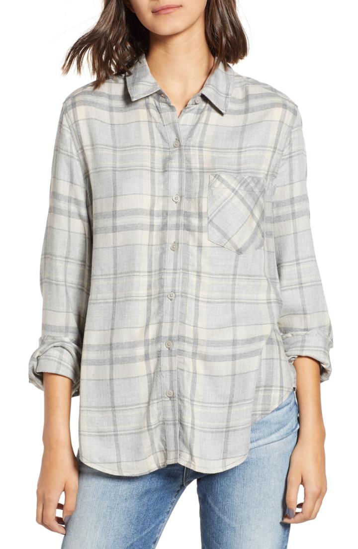 Women's Bp. Heathered Plaid Shirt