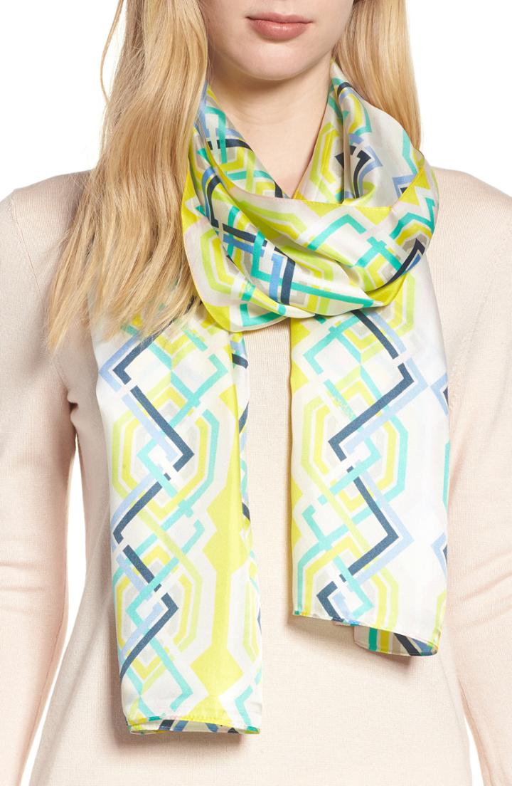 Women's Echo Geo Lattice Silk Scarf