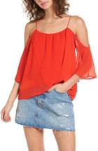 Women's Lush Layered Cold Shoulder Top - Red
