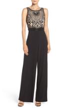 Women's Adrianna Papell Embellished Mesh & Jersey Jumpsuit