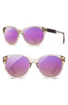 Women's Shwood Madison Acetate Polarized Sunglasses - Champagne/ Ebony/ Rose Polar