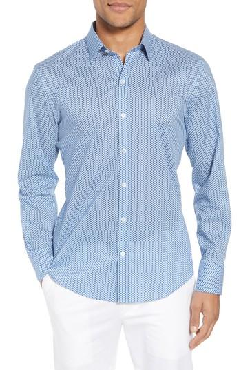 Men's Zachary Prell Vanik Geo Leaf Print Sport Shirt - Blue