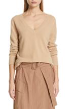 Women's Vince Weekend V-neck Cashmere Sweater - Brown
