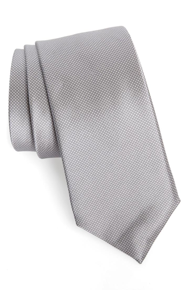 Men's Nordstrom Men's Shop Spots Silk Tie, Size - Metallic