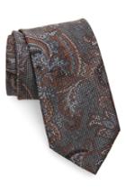 Men's Brioni Paisley Silk Tie, Size - Brown